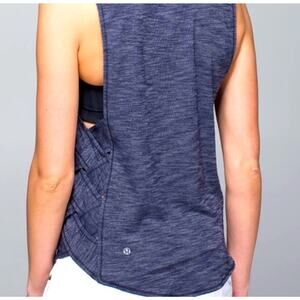 Lululemon Varsity Braided Muscle Tank Top Heathered Blue L